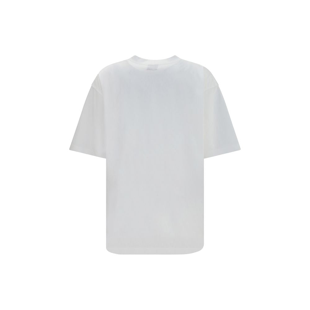 T-Shirt by Balenciaga for women in stretch cotton white, signature & print showcases a chic silhouette, artfully detailed with a chic crew neckline and for a chic finish.