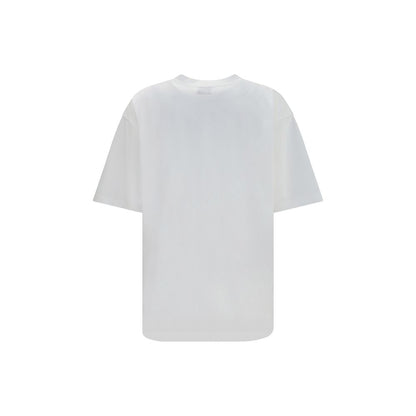 T-Shirt by Balenciaga for women in stretch cotton white, signature & print showcases a chic silhouette, artfully detailed with a chic crew neckline and for a chic finish.