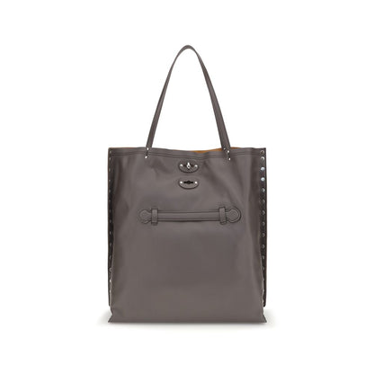 Shoulder Bag by Zanellato for women in bos taurus calf leather gray features a distinguished silhouette, showcasing a secure zipper and distinguished with versatile shoulder-strap & handle for a distinguished finish.