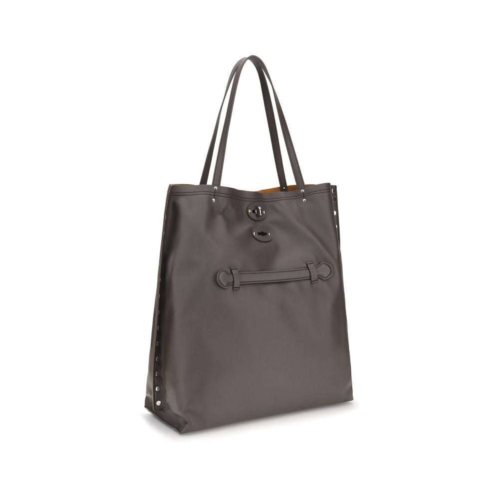 Shoulder Bag by Zanellato for women in bos taurus calf leather gray features a effortless chic silhouette with a secure zipper, ample , and versatile shoulder-strap & handle for a effortless chic finish.