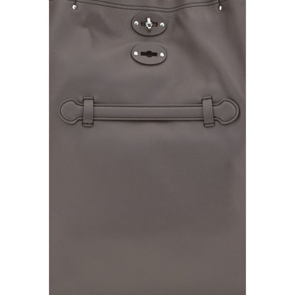 Shoulder Bag by Zanellato for women in bos taurus calf leather gray presents a versatile silhouette, showcasing a secure zipper and versatile with versatile shoulder-strap & handle for a sophisticated look.