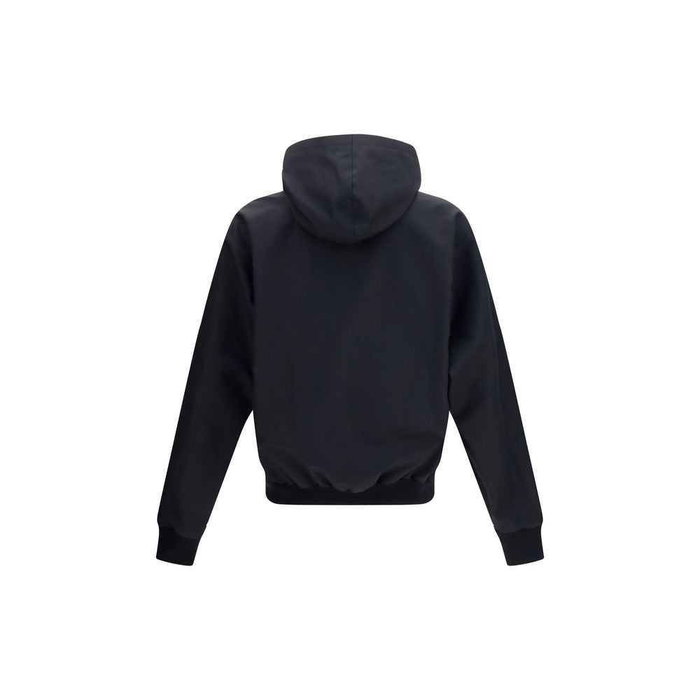 Hooded Jacket by Gucci for men in nylon cotton polyester black & brown showcases a enveloping silhouette, artfully detailed with a enveloping hooded neckline and premium pockets & hooded for a truly enveloping finish.