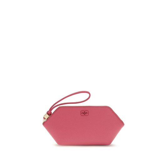 Mini Pouch Clutch Handbag by Ganni for women in polyester polyurethane tu grained leather multicolor & signature features an sculptural silhouette, showcasing a secure zipper and sculptural with versatile handle for a sophisticated look.