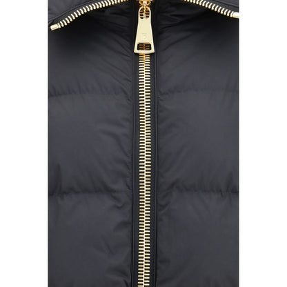 Overcoat by Balmain for women in viscose black & signature features an voluminous silhouette, showcasing distinct pockets & insulated and a voluminous for a truly voluminous aesthetic.