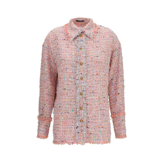 Shirt by Balmain for women in polyamide polyester cotton & viscose tweed gold, multicolor & patterned showcases a sublime silhouette, artfully detailed with a sublime and long-sleeve for a sophisticated, sublime finish.
