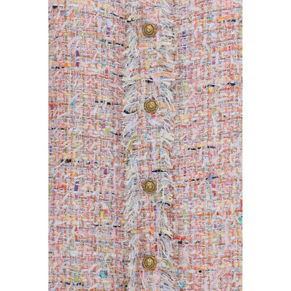 Shirt by Balmain for women in polyamide polyester cotton & viscose tweed gold, multicolor & patterned presents a discerning silhouette, showcasing a sophisticated and for a truly discerning finish.