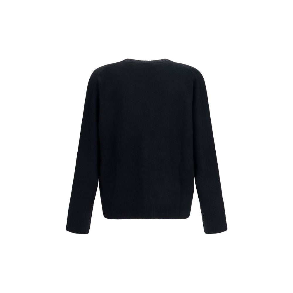Cardigan by Represent for men in nylon merino & alpaca wool black features a dramatic silhouette, showcasing a sophisticated v-neck neckline and dramatic detail for a timeless, premium look.