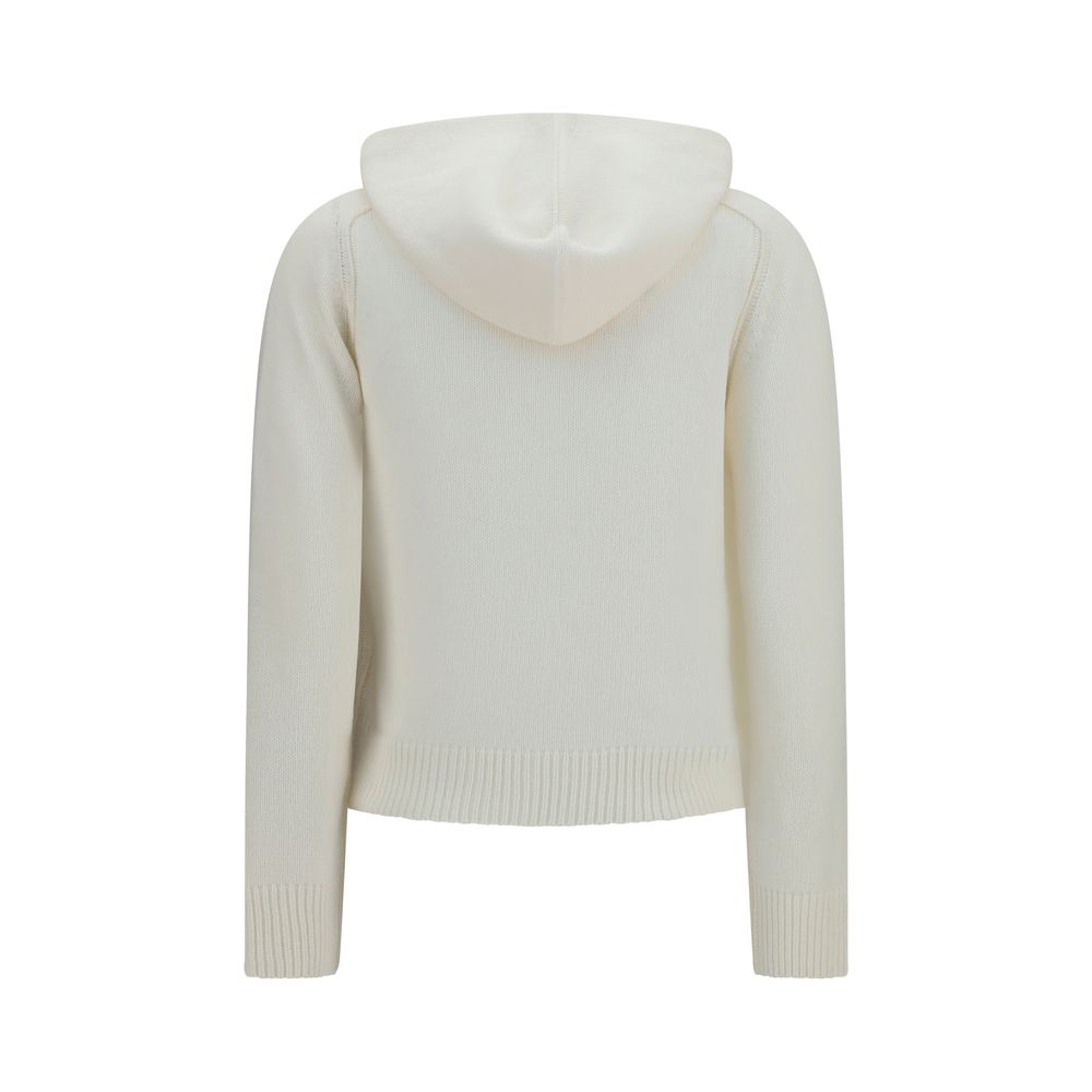 Hooded Top by Burberry for women in wool & capra leather beige features an sumptuous silhouette, showcasing a sophisticated hooded neckline and sumptuous for a refined look.