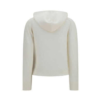 Hooded Top by Burberry for women in wool & capra leather beige features an sumptuous silhouette, showcasing a sophisticated hooded neckline and sumptuous for a refined look.