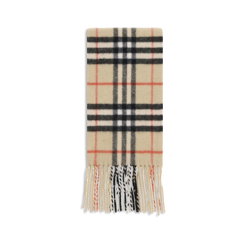 Scarf by Burberry for men in cashmere & capra leather beige & patterned showcases a on trend silhouette, artfully capturing the on trend essence of the Cashmere & Capra Leather Shawl Scarf design with a sophisticated finish.