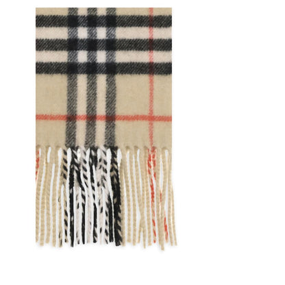 Scarf by Burberry for men in cashmere & capra leather beige & patterned features a timeless silhouette, artfully capturing the essence of the timeless Cashmere & Capra Leather Shawl Scarf design for a sophisticated look.