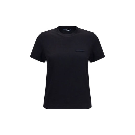 T-Shirt by Jacquemus for women in cotton black, signature & monogram features an on trend silhouette, perfectly showcasing a on trend and crew neckline for an elevated aesthetic.