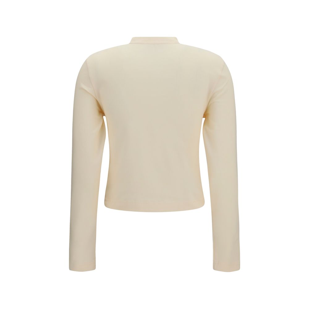 T-Shirt by Jacquemus for women in cotton beige & signature features an on trend silhouette, perfectly showcasing a on trend and crew neckline for an elevated aesthetic.