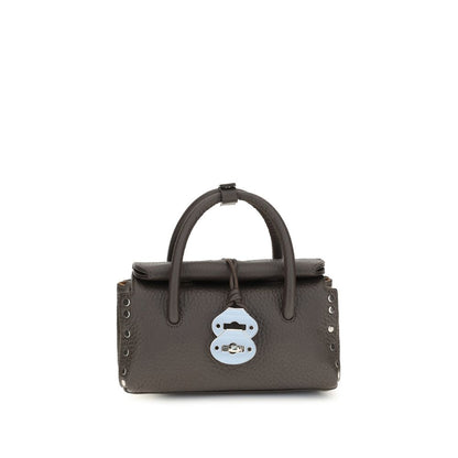 Handbag by Zanellato for women in bos taurus calf leather brown features a signature silhouette, showcasing a secure magnetic, buckle & roll-top and signature with versatile shoulder-strap & adjustable-strap for a sophisticated look.