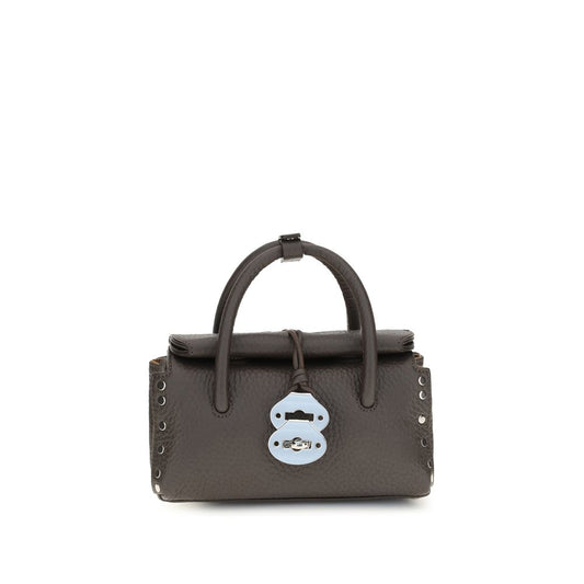 Handbag by Zanellato for women in bos taurus calf leather brown features a signature silhouette, showcasing a secure magnetic, buckle & roll-top and signature with versatile shoulder-strap & adjustable-strap for a sophisticated look.