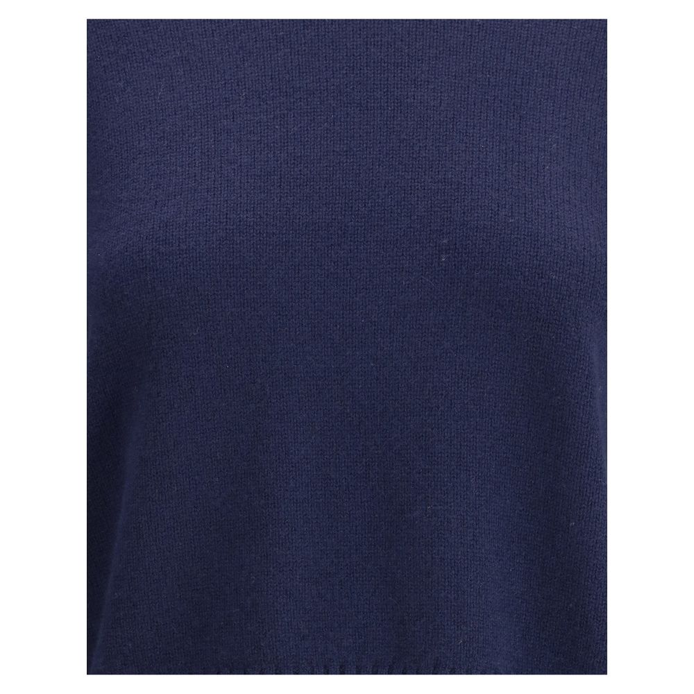 Sweater by Lisa Yang for women in cashmere & capra leather blue features an polished silhouette, showcasing refined and a sophisticated for a truly polished finish.