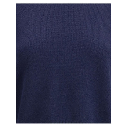Sweater by Lisa Yang for women in cashmere & capra leather blue features an polished silhouette, showcasing refined and a sophisticated for a truly polished finish.