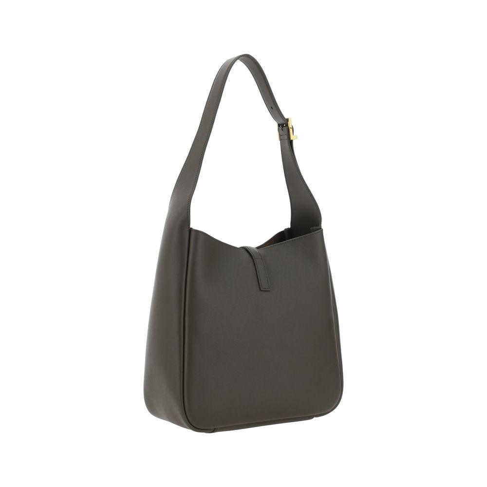 Shoulder Hobo Bag by Saint Laurent for women in bos taurus calf grained leather bicolour features an effortlessly chic silhouette with a secure buckle & hook, ample built-in-compartments, and versatile shoulder-strap & adjustable-strap for effortlessly chic everyday luxury.