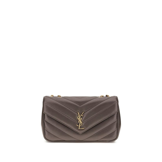 Quilted 2-in-1 Shoulder & Crossbody Flap Bag by Saint Laurent for women in lambskin leather gray & signature showcases a enviable silhouette, artfully detailed with a secure flap & magnetic, organized , and versatile crossbody-strap, shoulder-strap & adjustable-strap for a enviable look.