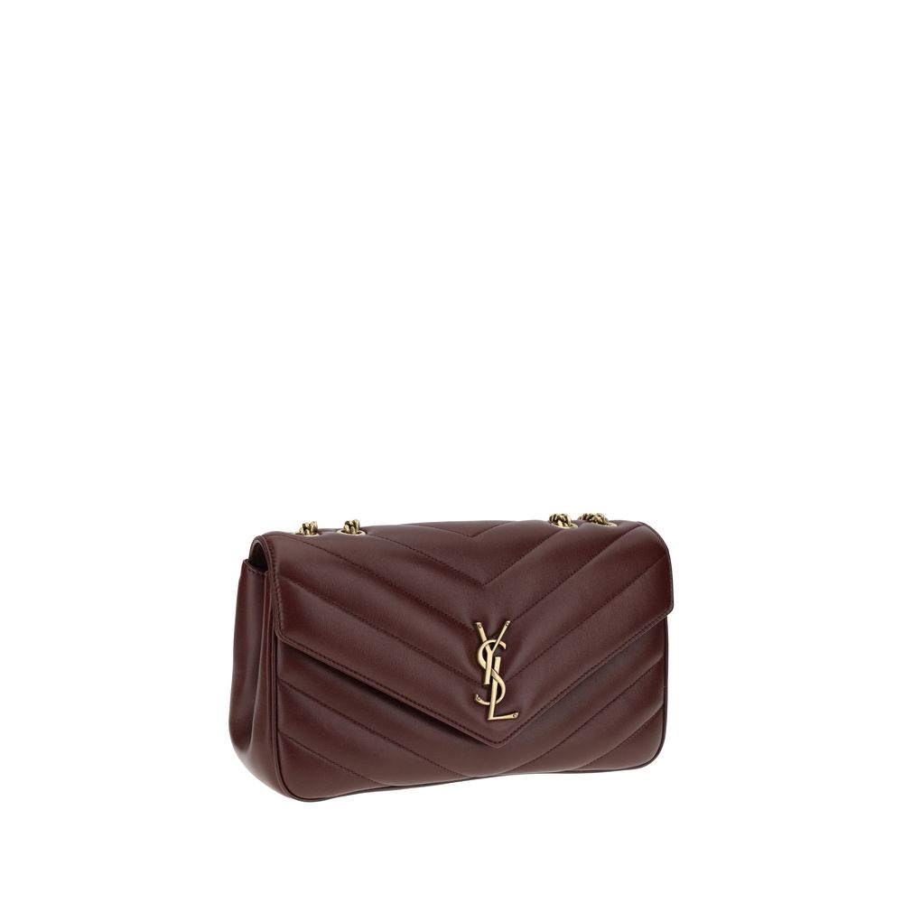 Quilted 2-in-1 Shoulder & Crossbody Flap Bag by Saint Laurent for women in lambskin leather bordeaux features a effortless chic silhouette with a secure flap & magnetic, ample , and versatile crossbody-strap, shoulder-strap & adjustable-strap for a effortless chic finish.