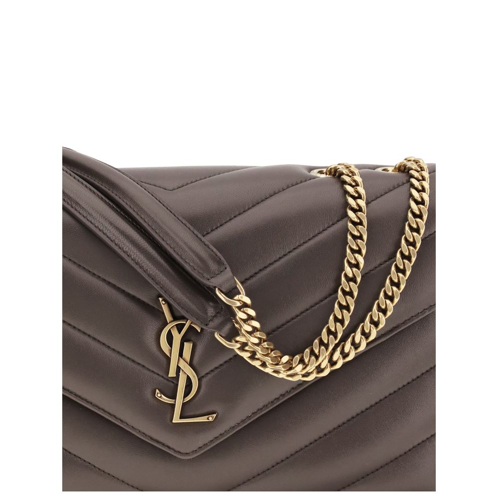 Quilted 2-in-1 Shoulder & Crossbody Flap Bag by Saint Laurent for women in lambskin leather gray & signature features an effortlessly chic silhouette with a secure flap & magnetic, ample , and versatile crossbody-strap, shoulder-strap & adjustable-strap for effortlessly chic everyday luxury.