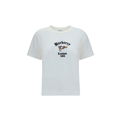T-Shirt by Burberry for women in cotton white showcases a chic silhouette, artfully detailed with a chic crew neckline and for a chic finish.