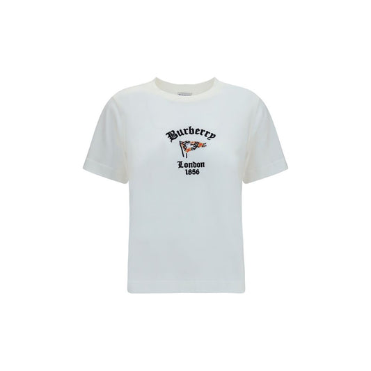 T-Shirt by Burberry for women in cotton white showcases a chic silhouette, artfully detailed with a chic crew neckline and for a chic finish.