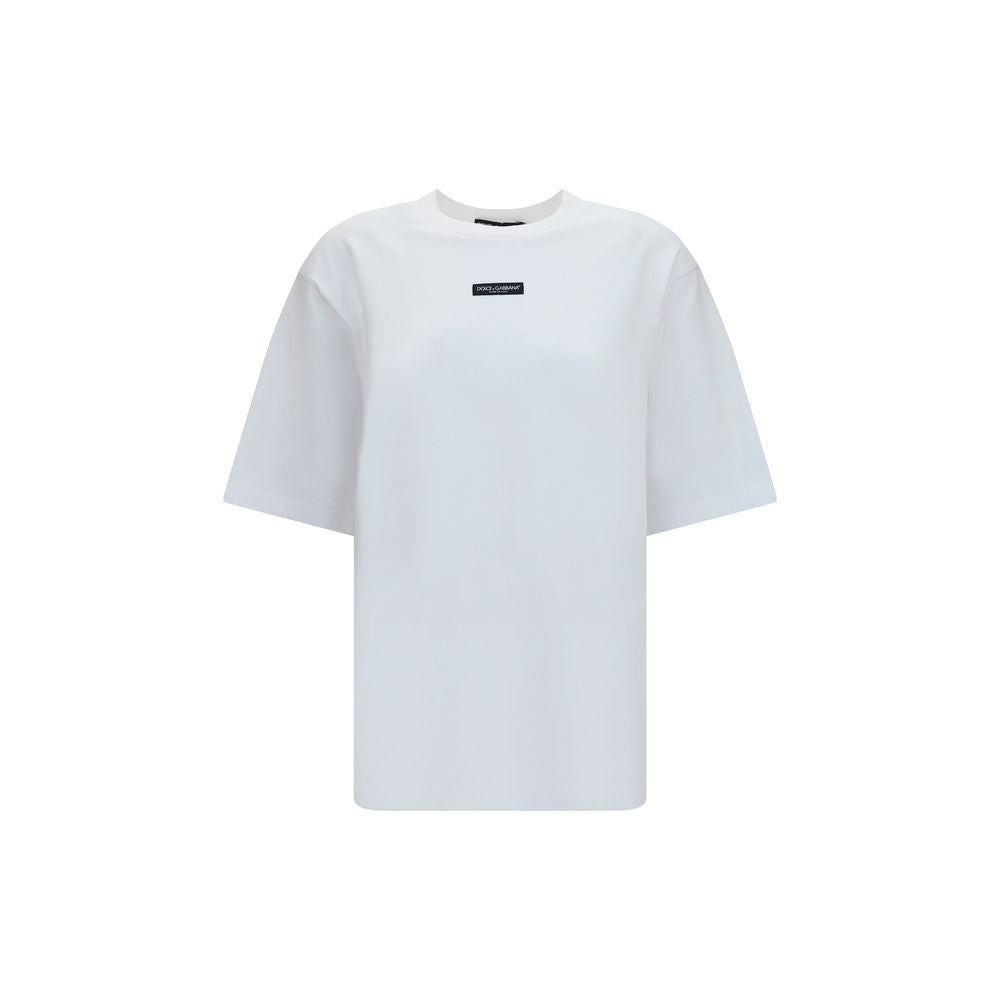 T-Shirt by Dolce & Gabbana for women in cotton white features a plush silhouette, showcasing a sophisticated crew neckline and for a truly plush finish.