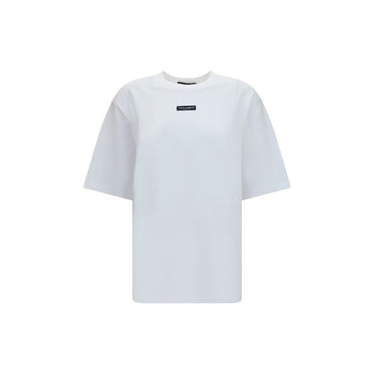 T-Shirt by Dolce & Gabbana for women in cotton white features a plush silhouette, showcasing a sophisticated crew neckline and for a truly plush finish.