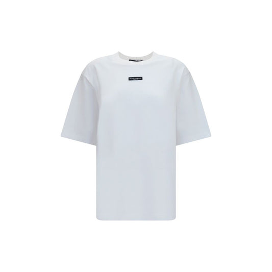 T-Shirt by Dolce & Gabbana for women in cotton white features a plush silhouette, showcasing a sophisticated crew neckline and for a truly plush finish.