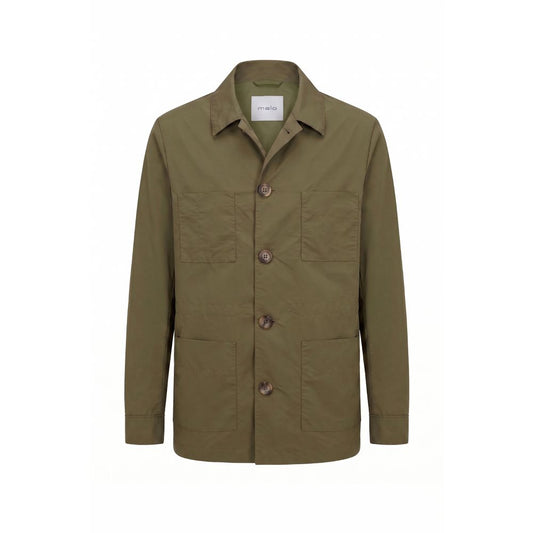 Windbreaker Jacket by Malo for men in nylon bicolour & green showcases a urban chic silhouette, detailed with a urban chic and functional pockets & windproof for a polished finish.
