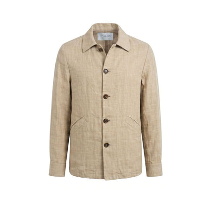 Malo Beige Linen Men Jacket