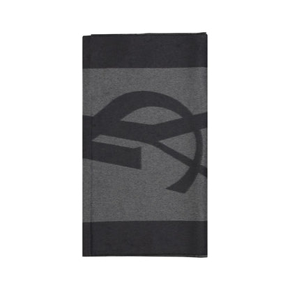 Scarf by Saint Laurent for men in silk gray showcases a eye catching silhouette, artfully capturing the essence of the eye catching Cassandre Silk Frayed-Edge Scarf design for a sophisticated look.