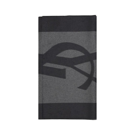 Scarf by Saint Laurent for men in silk gray showcases a eye catching silhouette, artfully capturing the essence of the eye catching Cassandre Silk Frayed-Edge Scarf design for a sophisticated look.