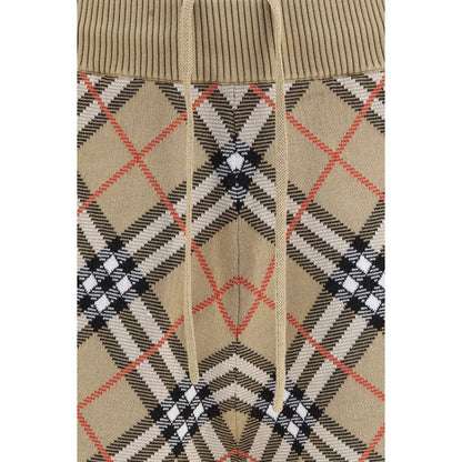 Bermuda Shorts by Burberry for men in stretch polyamide cotton beige & patterned presents a contemporary silhouette, showcasing a contemporary relaxed-fit & regular-fit with a refined short and elegant .