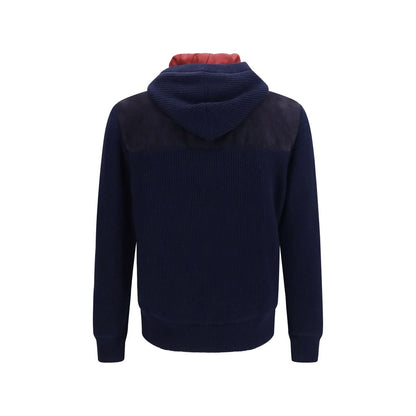 Hooded Jacket by Brunello Cucinelli for men in bos taurus calf suede leather blue presents a authentic silhouette, artfully detailed with a authentic hooded neckline and functional pockets, hooded & insulated for a premium authentic finish.