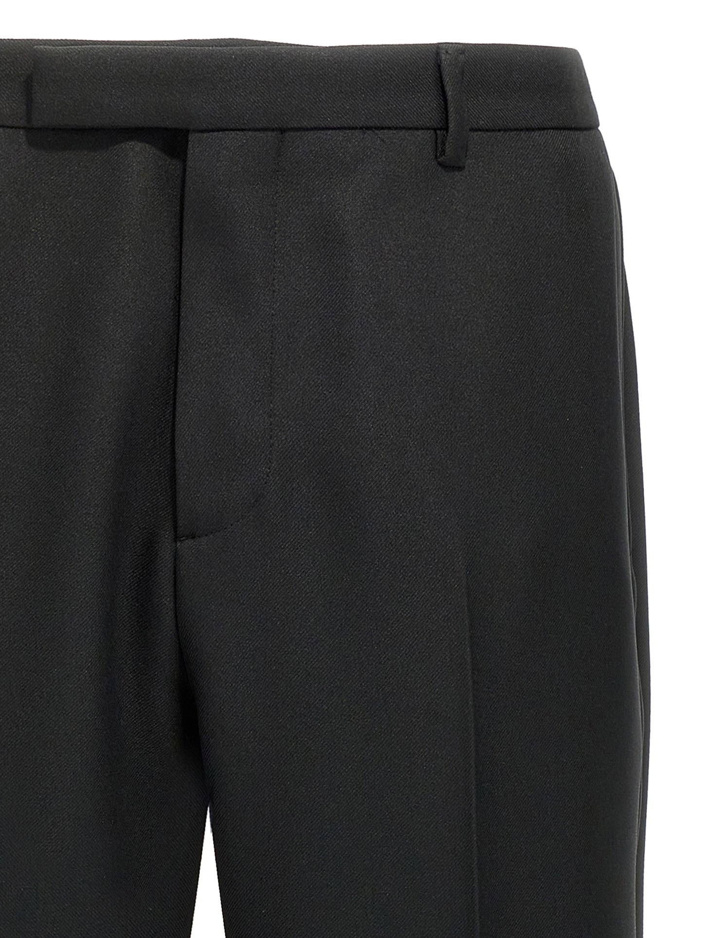 Casual Pants by Gucci for men in polyester twill black features an refined tailoring silhouette, showcasing a premium with a and long cut for a refined tailoring look.