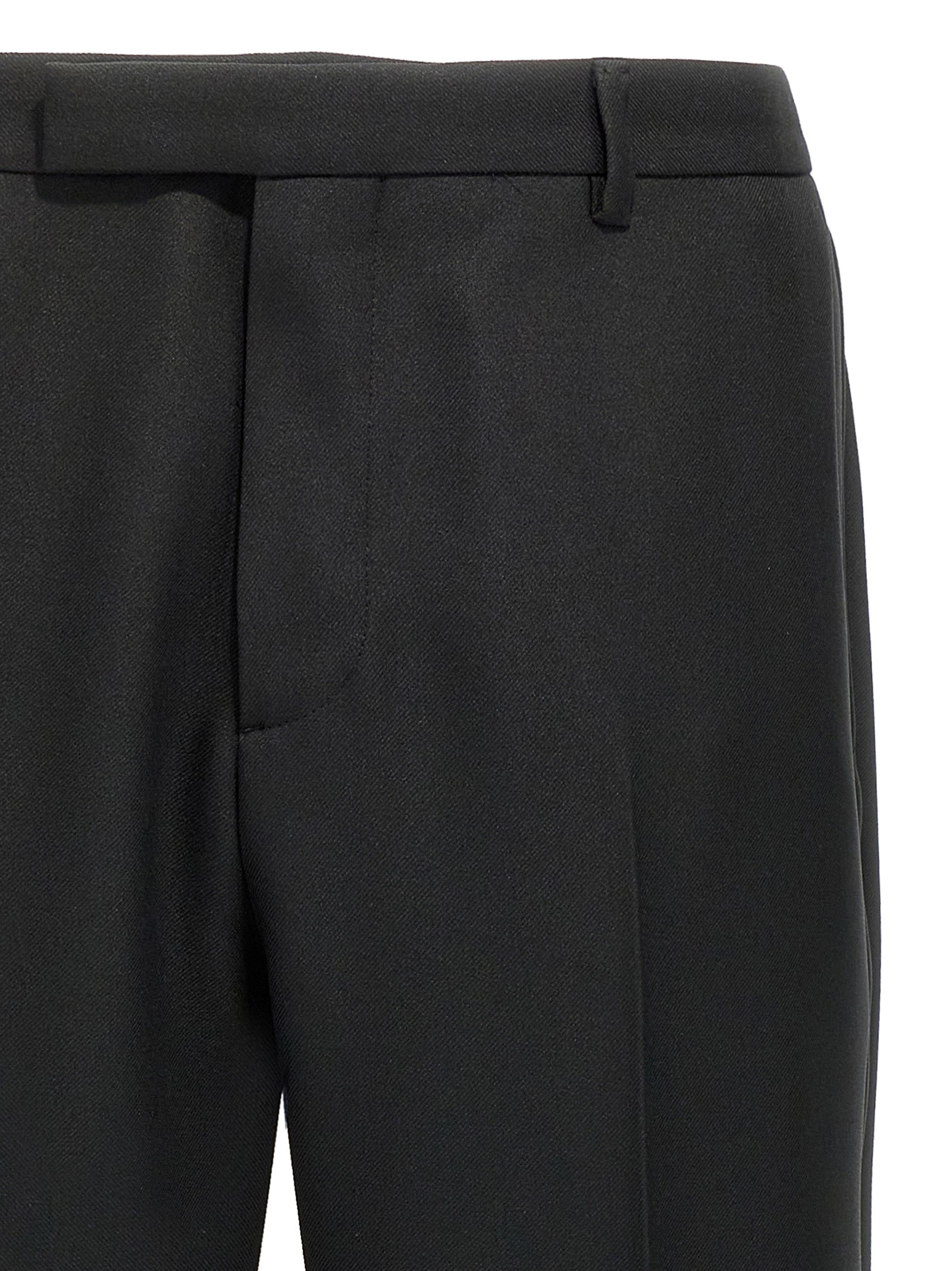 Casual Pants by Gucci for men in polyester twill black features an refined tailoring silhouette, showcasing a premium with a and long cut for a refined tailoring look.