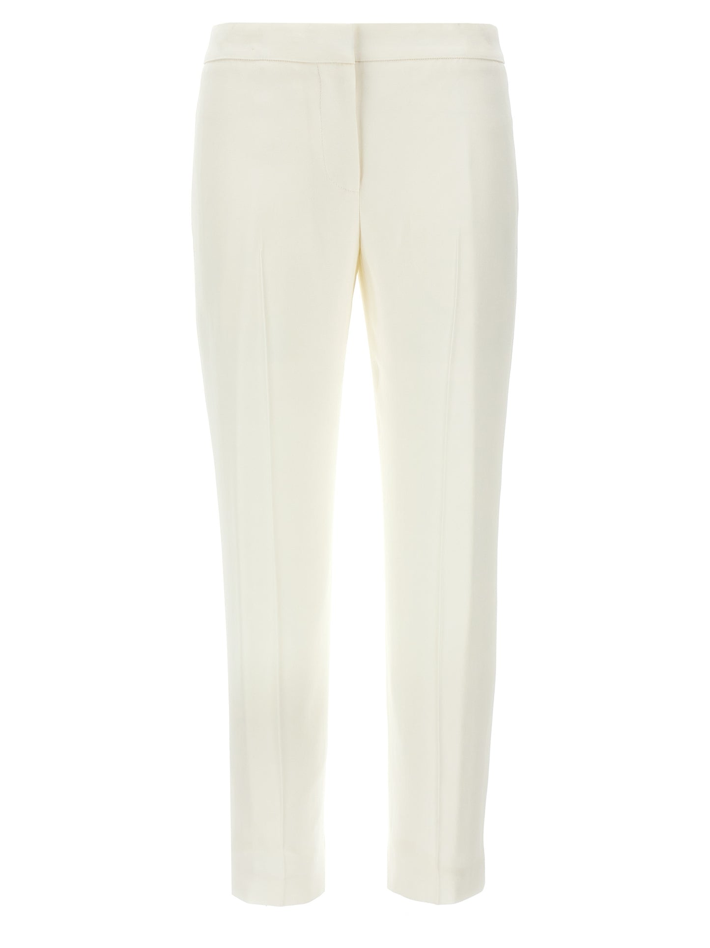 Casual Pants by Alexander McQueen for women in acetate crepe & viscose white features an sophisticated mid rise and straight with a precise long, creating a sophisticated and sophisticated silhouette.