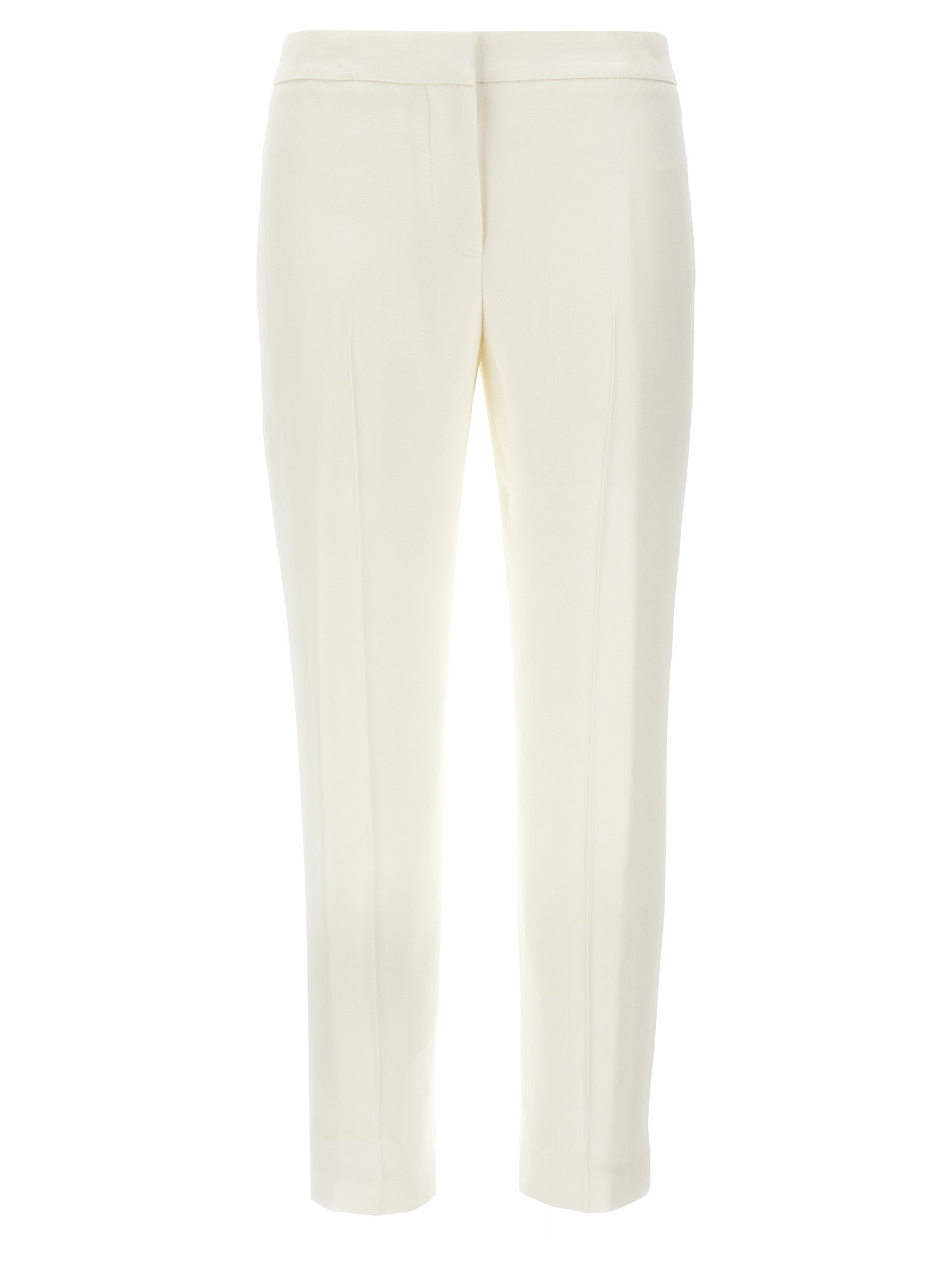 Casual Pants by Alexander McQueen for women in acetate crepe & viscose white features an sophisticated mid rise and straight with a precise long, creating a sophisticated and sophisticated silhouette.