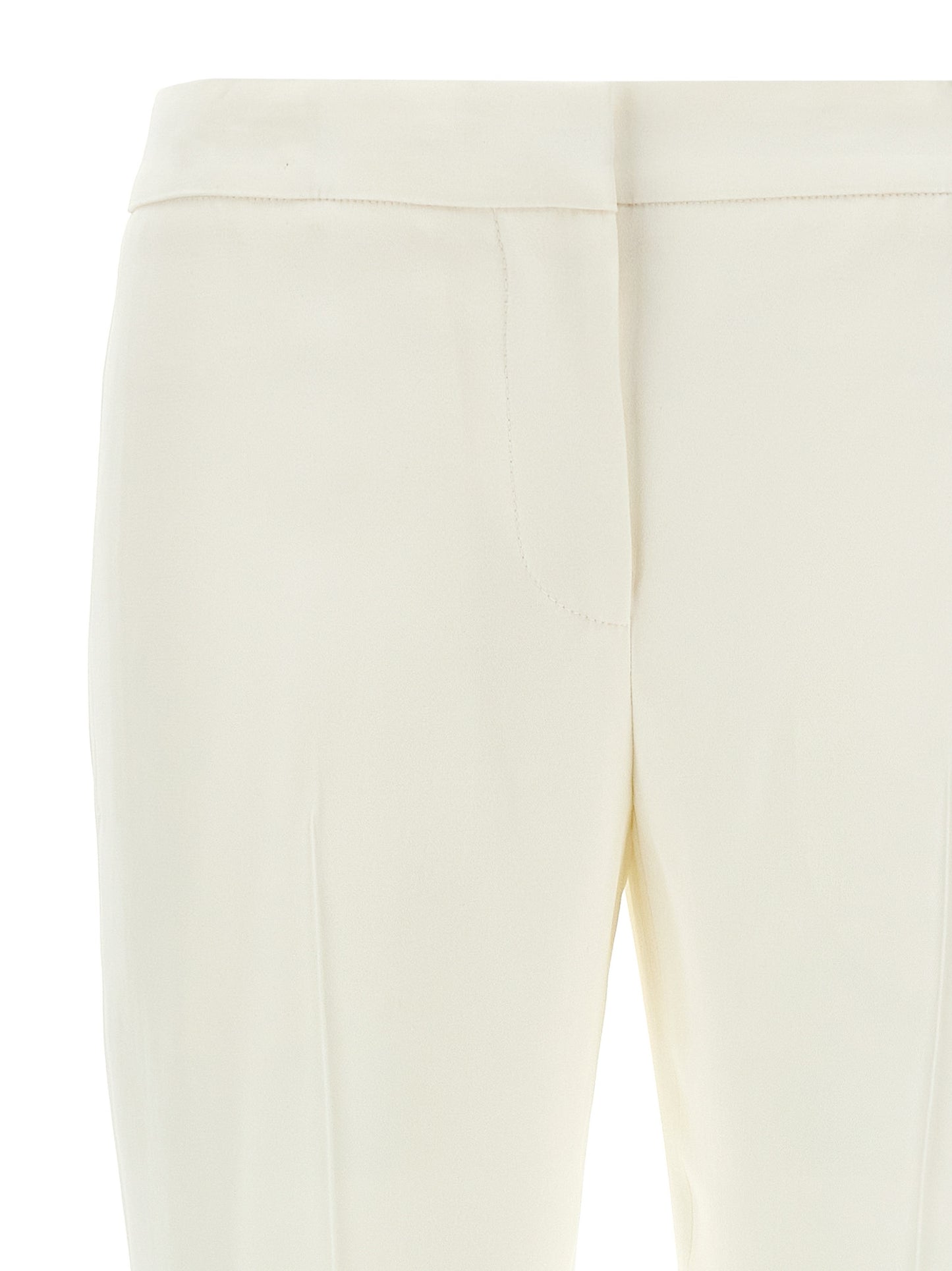Casual Pants by Alexander McQueen for women in acetate crepe & viscose white features a refined silhouette with a refined straight, defined by a mid rise and a refined long for a refined finish.
