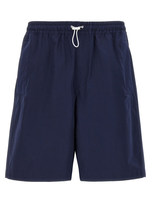 Bermuda Shorts by Gucci for men in cotton blue & signature features an tailored silhouette, showcasing a tailored relaxed-fit with a short and for a sophisticated look.