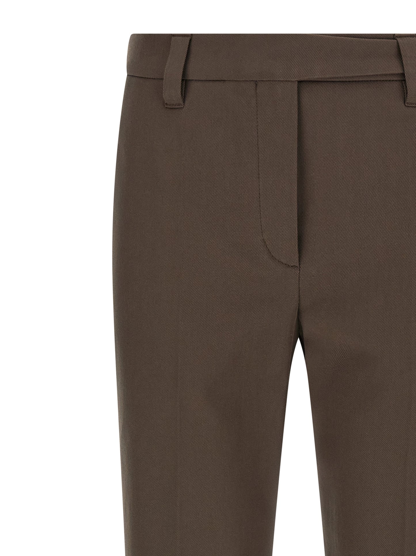 Trousers by Brunello Cucinelli for women in stretch cotton brown & striped presents a smart silhouette, meticulously detailed with a smart straight-leg, a smart long, and a smart .