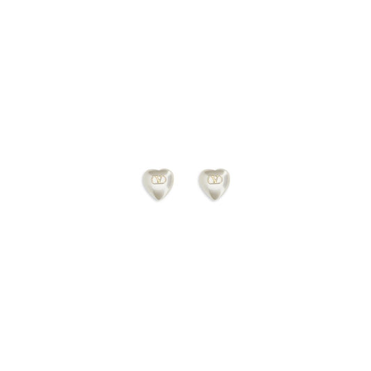 Earrings by Valentino Garavani for women in cotton cream, gold & signature showcases a enchanting silhouette, artfully incorporating the intricate seen in the V Logo Women's Gold Pearls & Glass Earrings.