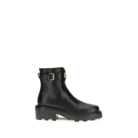 Ankle Strap Boots by Valentino Garavani for women in bos taurus calfskin leather black & signature showcases a impeccable silhouette as V Logo Women's Bos Taurus Calfskin Leather Ankle Strap Boots, artfully defined by a impeccable and a impeccable .