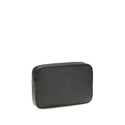 Pouch Handbag by Valentino Garavani for unisex in bos taurus calf leather black & signature features a refined silhouette, showcasing a secure zipper, organized , and versatile wristlet for a refined finish.