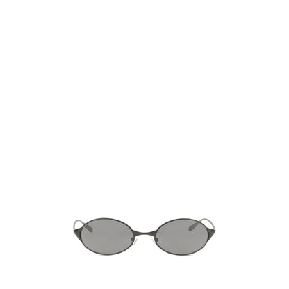 Sunglasses by Alexander McQueen for women in bos taurus suede calf leather & rhinestone and brown, gray & gold featuring an stylish oval frame design with a sophisticated gray coloured frame finish and high-performance .