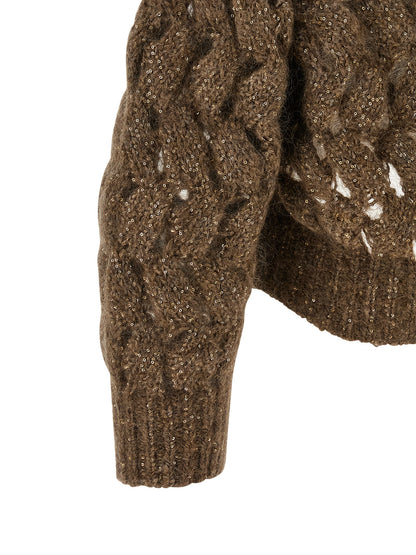 Brunello Cucinelli Brown Wool Cardigan