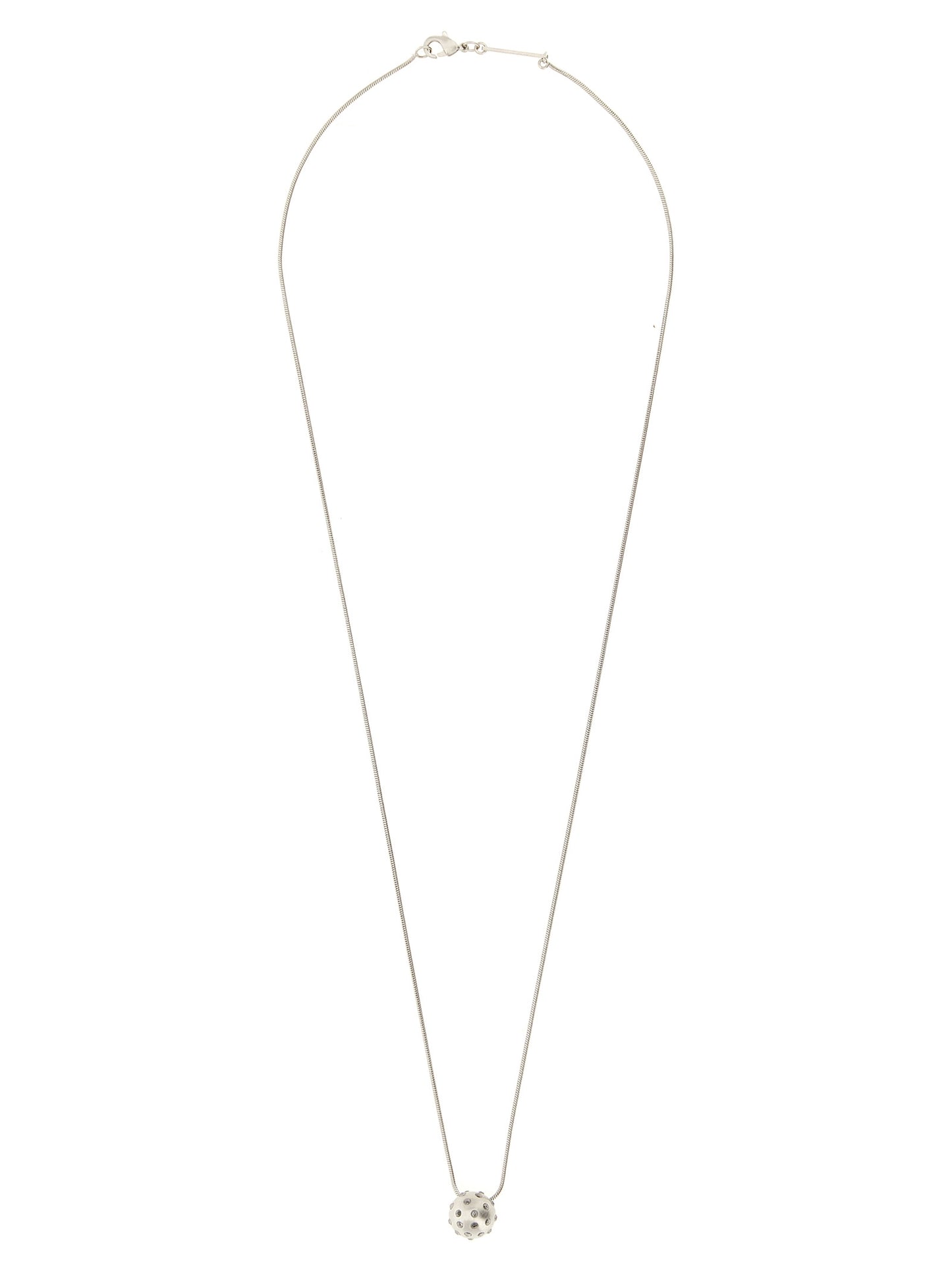 Rick Owens Orb Women's Palladium Brass & Crystal Necklace - Palladium Silver