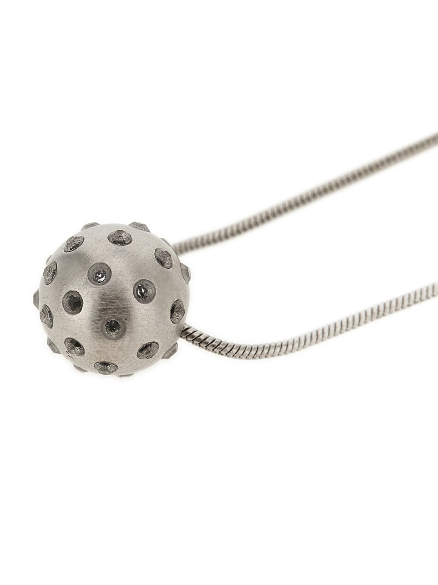 Rick Owens Orb Women's Palladium Brass & Crystal Necklace - Palladium Silver
